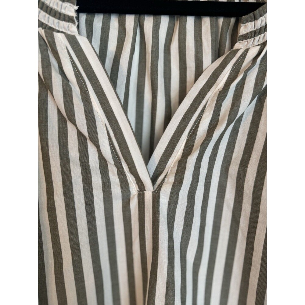 Maurice’s Striped Top 1X Plus Size Striped V Neck Poplin Blouse - Picture 5 of 6